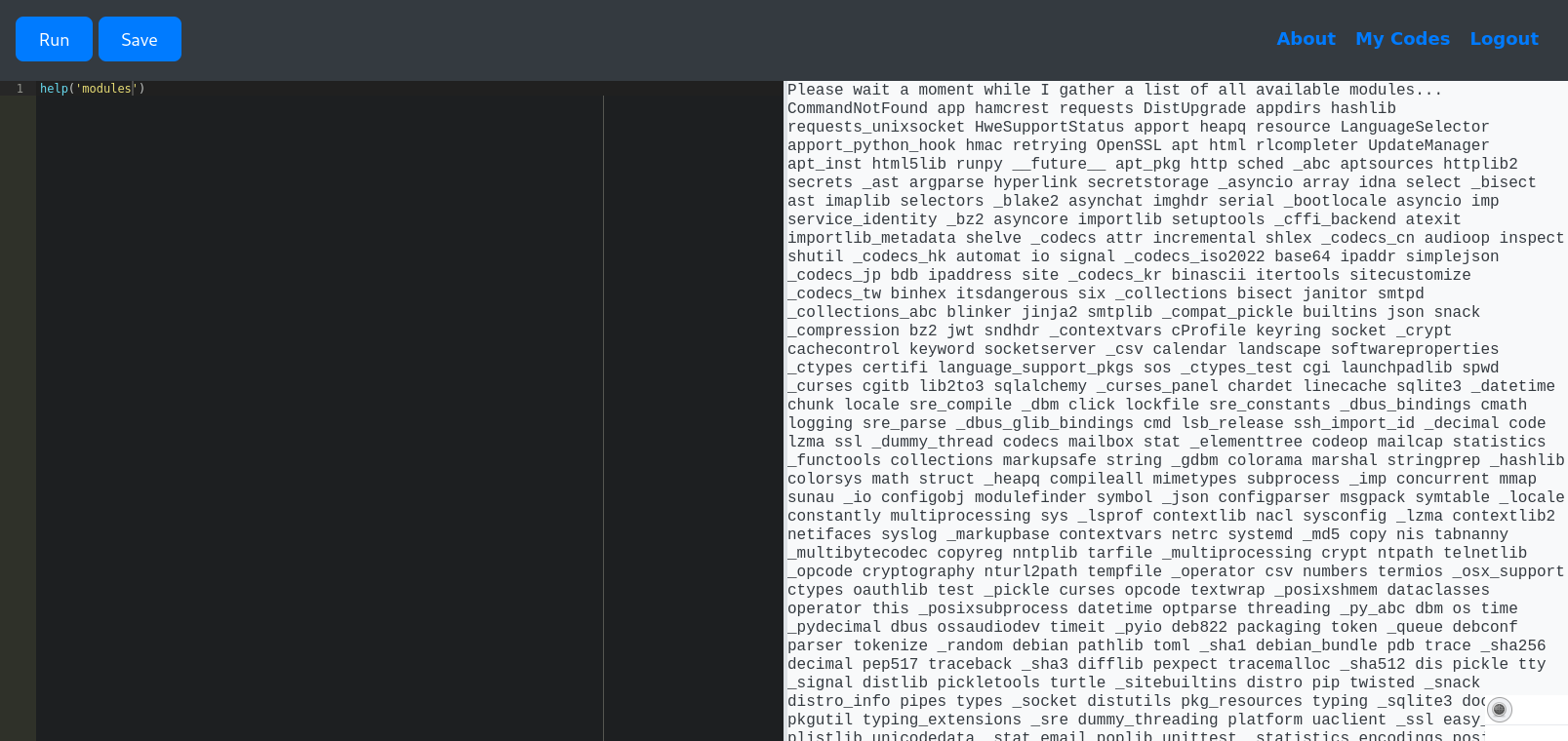 Command - help - modules
